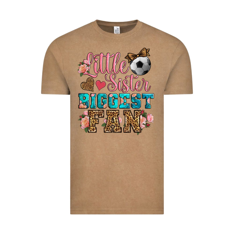 Little Sister Biggest Fan Soccer Vintage Tee by HRA Design Shop | Teevron