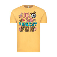 Vintage Mustard little sister biggest fan soccer Vintage Tee - HRA Design Shop