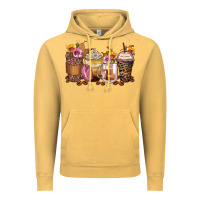 Vintage Mustard leopard rose glitter flowers coffee cups Vintage Hoodie - Zillion Design Studio