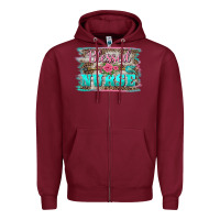 Burgundy western blessed nurse pink floral arrow  background Zipper Hoodie - BarkalooDesign