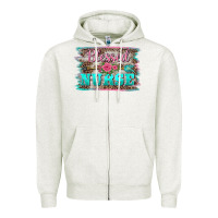 Oatmeal Heather western blessed nurse pink floral arrow  background Zipper Hoodie - BarkalooDesign