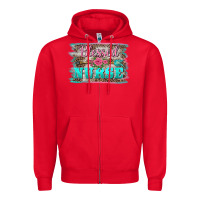 Red western blessed nurse pink floral arrow  background Zipper Hoodie - BarkalooDesign
