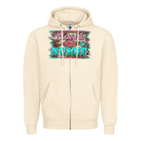 Sandshell western blessed nurse pink floral arrow  background Zipper Hoodie - BarkalooDesign