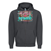 Smoke western blessed nurse pink floral arrow  background Zipper Hoodie - BarkalooDesign