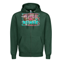 Sports Green western blessed nurse pink floral arrow  background Zipper Hoodie - BarkalooDesign