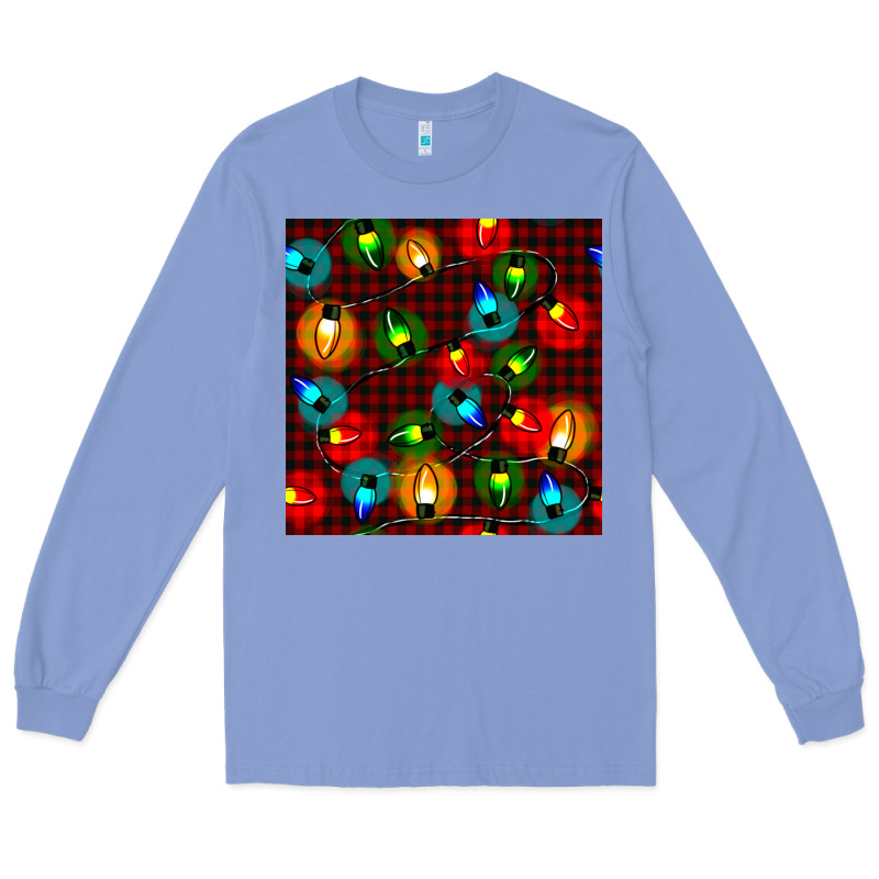 Christmas Lights Seamless Pattern Long Sleeve Tee by BundleAndBundleShop | Teevron