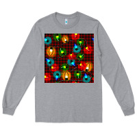 Heather Grey christmas lights seamless pattern Long Sleeve Tee - BundleAndBundleShop