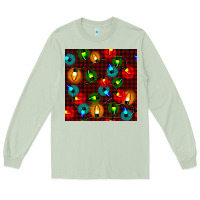 Matcha christmas lights seamless pattern Long Sleeve Tee - BundleAndBundleShop