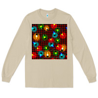 Mushroom christmas lights seamless pattern Long Sleeve Tee - BundleAndBundleShop