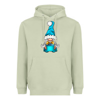 Matcha winter gnome with gift Heavyweight Hoodie - NancyCooperArtShop