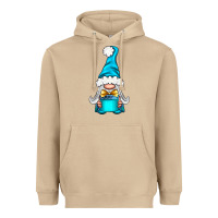 Mushroom winter gnome with gift Heavyweight Hoodie - NancyCooperArtShop