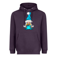 Plum winter gnome with gift Heavyweight Hoodie - NancyCooperArtShop