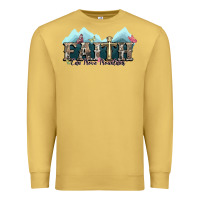 Antique Gold faith can move mountains cross Premium Sweatshirt - NancyCooperArtShop