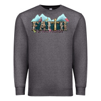 Charcoal Heather faith can move mountains cross Premium Sweatshirt - NancyCooperArtShop