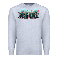 Heather Grey faith can move mountains cross Premium Sweatshirt - NancyCooperArtShop