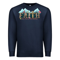 Navy faith can move mountains cross Premium Sweatshirt - NancyCooperArtShop