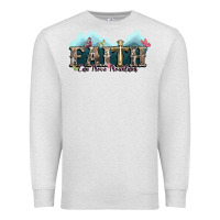 Oatmeal Heather faith can move mountains cross Premium Sweatshirt - NancyCooperArtShop
