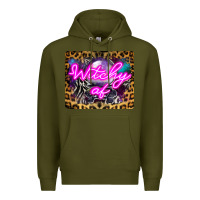 Army Green Witchy Af Crystal Ball Premium Hoodie - LillyAllenDesigns