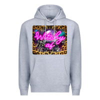 Heather Grey Witchy Af Crystal Ball Premium Hoodie - LillyAllenDesigns