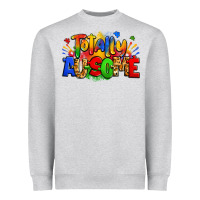 Heather Grey totally ausome autism Heavyweight Sweatshirt - Zillion Design Studio