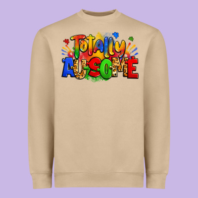 Totally Ausome Autism Heavyweight Sweatshirt Designed By Zillion Design Studio