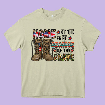 Home Of The Free Beacause Of The Brave Heavy Core Tee Designed By Cowhidedigitalart