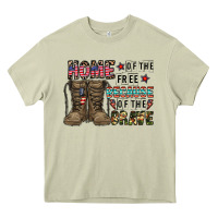 Mossy home of the free beacause of the brave Heavy Core Tee - CowhideDigitalArt