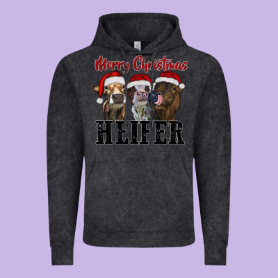 Merry Christmas Heifer Vintage Hoodie Designed By Ranaportraitstore