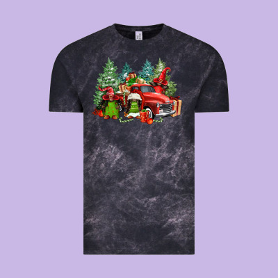 Merry Christmas Truck Afro Gnomies Vintage Tee Designed By Fadigitalartstudio