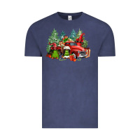 Vintage Denim merry christmas truck afro gnomies Vintage Tee - FaDigitalArtStudio