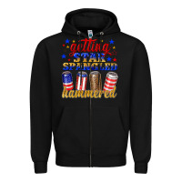 Black getting star spangled hammered Zipper Hoodie - NancyCooperArtShop
