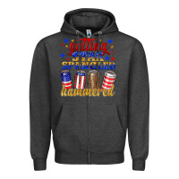 Charcoal Heather getting star spangled hammered Zipper Hoodie - NancyCooperArtShop