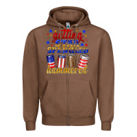 Chestnut getting star spangled hammered Zipper Hoodie - NancyCooperArtShop