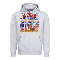 Heather Grey getting star spangled hammered Zipper Hoodie - NancyCooperArtShop