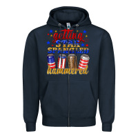 Navy getting star spangled hammered Zipper Hoodie - NancyCooperArtShop