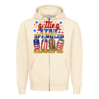 Sandshell getting star spangled hammered Zipper Hoodie - NancyCooperArtShop