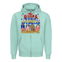 Seafoam getting star spangled hammered Zipper Hoodie - NancyCooperArtShop