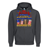 Smoke getting star spangled hammered Zipper Hoodie - NancyCooperArtShop