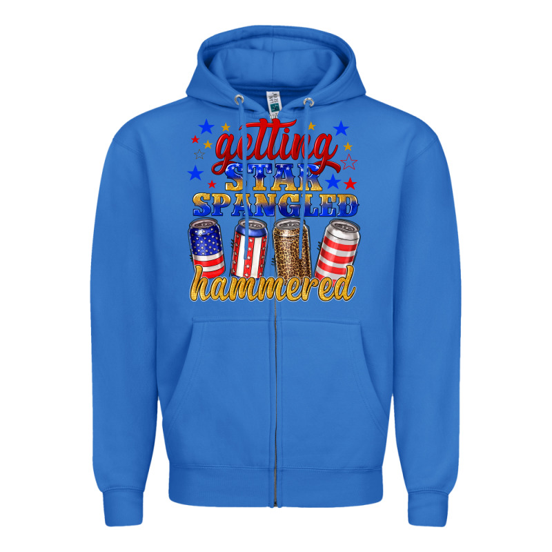 Getting Star Spangled Hammered Zipper Hoodie by NancyCooperArtShop | Teevron