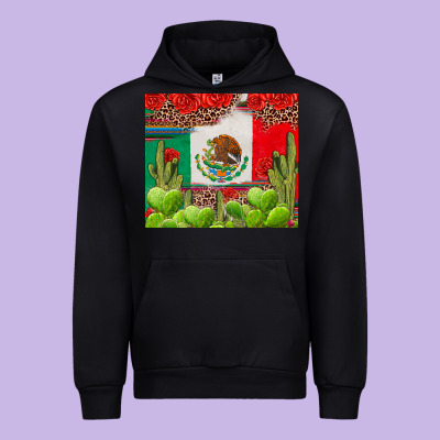 Mexican Flag Urban Hoodie Designed By Texasbilliewilder