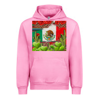 Fuchsia Pink Mexican Flag Urban Hoodie - texasbilliewilder