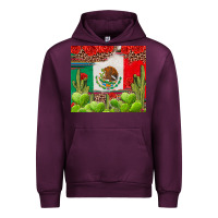 Mauve Wine Mexican Flag Urban Hoodie - texasbilliewilder