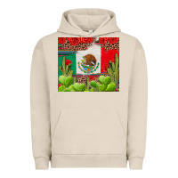 Pigment French Oak Mexican Flag Urban Hoodie - texasbilliewilder