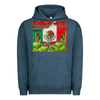 Pigment Midnight Navy Mexican Flag Urban Hoodie - texasbilliewilder