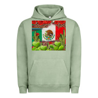 Pigment Oil Green Mexican Flag Urban Hoodie - texasbilliewilder