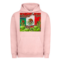 Pigment Salmon Mexican Flag Urban Hoodie - texasbilliewilder