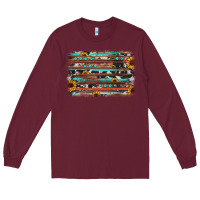 Burgundy sunflower gemstone background Long Sleeve Tee - JahusDesignShop