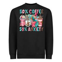 Black 50 coffee 50 anxiety coffee cups Heavyweight Sweatshirt - Zillion Design Studio