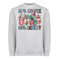 Heather Grey 50 coffee 50 anxiety coffee cups Heavyweight Sweatshirt - Zillion Design Studio