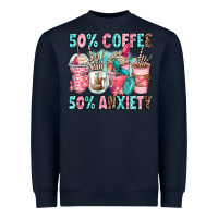 Navy 50 coffee 50 anxiety coffee cups Heavyweight Sweatshirt - Zillion Design Studio